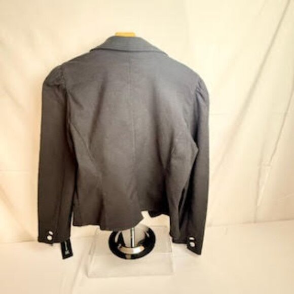 INC NWT Black Blazer Jacket Puff Shoulder Stretch Suiting Women’s XL - Picture 3 of 8